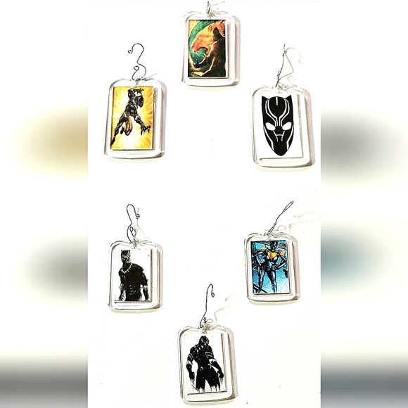 *HAPPY HOLIDAYS* (3x) Black Panther Ornaments! Double Sided. Handmade. Unisex - Picture 1 of 6